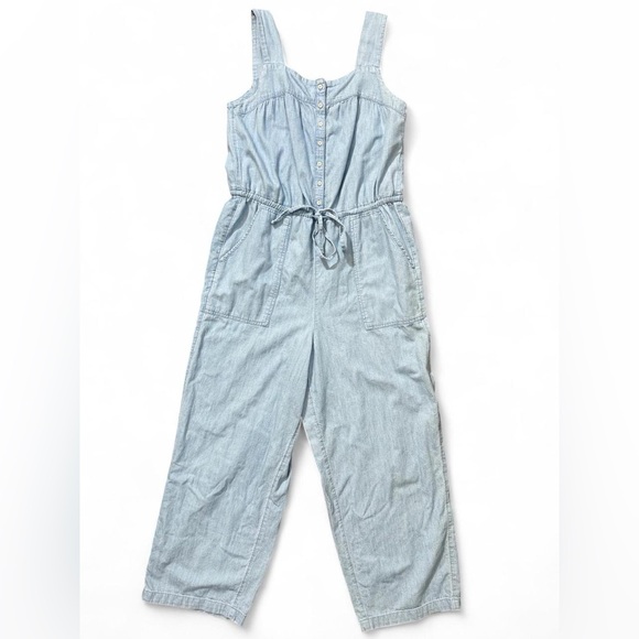 Old Navy Pants - Old Navy Light Wash Denim Jumpsuit Wide Leg Size Small
